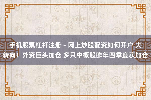 手机股票杠杆注册 - 网上炒股配资如何开户 大转向！外资巨头加仓 多只中概股昨年四季度获加仓