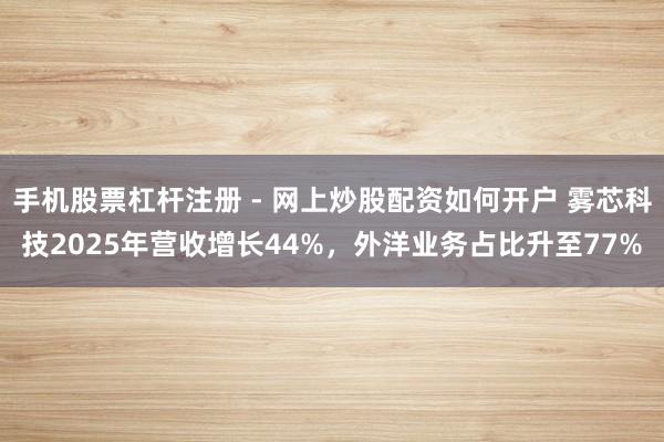 手机股票杠杆注册 - 网上炒股配资如何开户 雾芯科技2025年营收增长44%,外洋业务占比升至77%