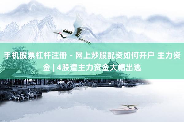 手机股票杠杆注册 - 网上炒股配资如何开户 主力资金 | 4股遭主力资金大幅出逃